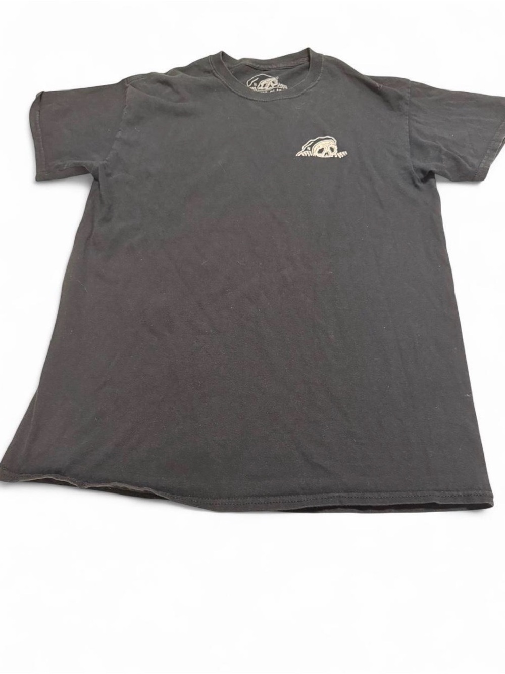 Unbranded Black Short Sleeve Graphic Tee with Chest Skull Motif